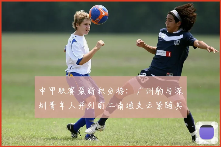 中甲联赛最新积分榜：广州豹与深圳青年人并列前二南通支云紧随其后
